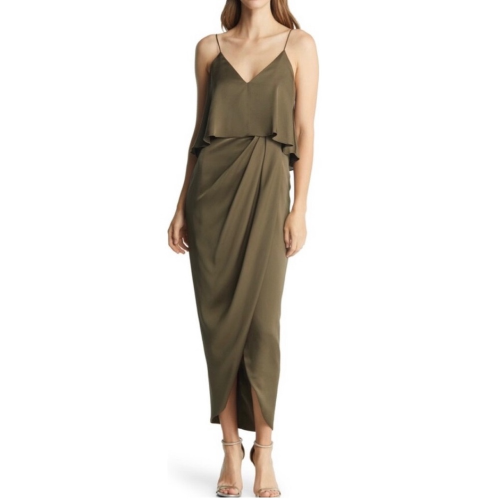 Shona Joy Frill Tulip Hem Maxi Dress Size 14